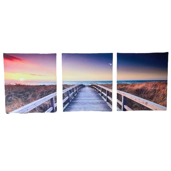Wall Decor | Coastal Beach Pathway 3 Piece Canvas Art Wall Print Nwt ...